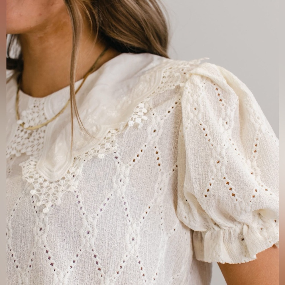 Lace Collared Blouse 🌸
